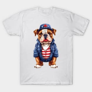 4th of July Bulldog T-Shirt